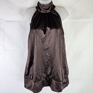 Romy Brown Elegant Size L Blouse | Cocktail Party VTG Glam